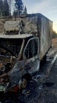 Недалеко от Агрыза полностью сгорел грузовик