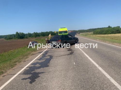 Водитель ВАЗа попал в больницу после лобового столкновения в Агрызском районе