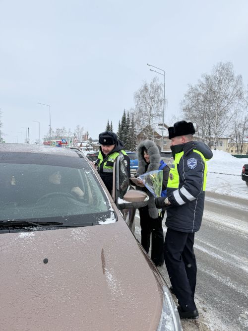 В Агрызе прошла акция «Цветы для автоледи»