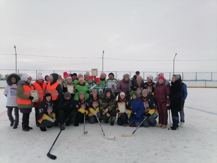 Дамы из Агрыза сыграли в хоккей в валенках в Кукморском районе