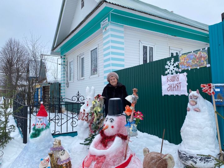 82-летняя жительница Агрызского района создала зимнюю сказку у ворот своего дома