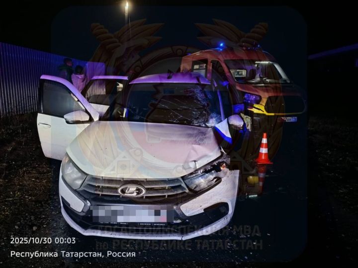 В Татарстане 16-летний подросток за рулем «Лады» влетел в забор