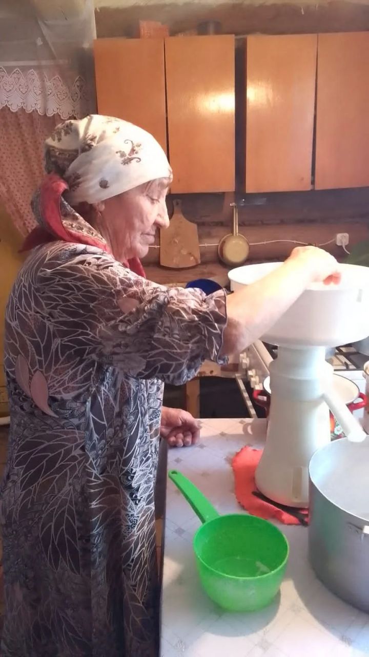 Сиксән өч яшендә дә сыер асрый