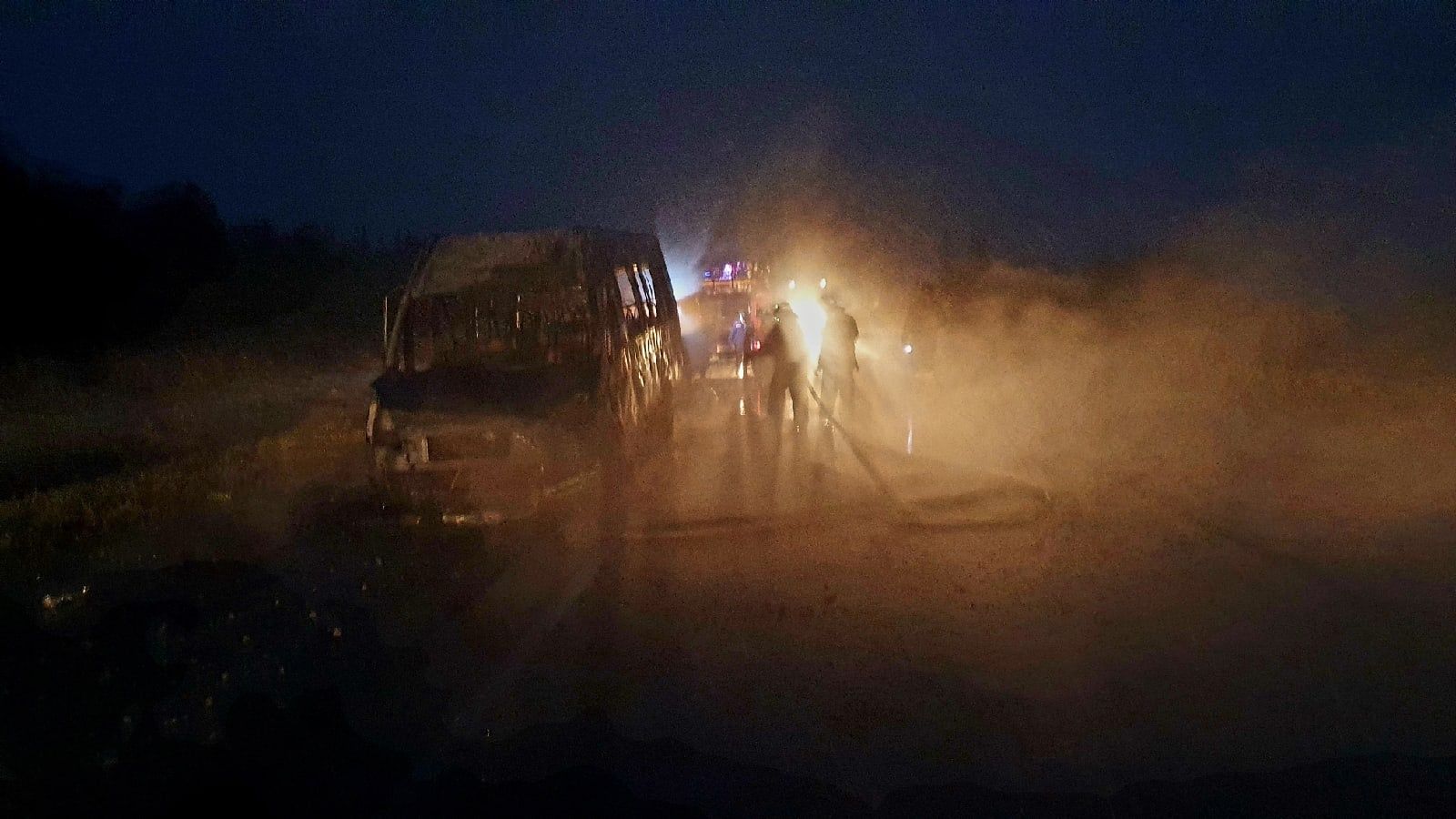 Әгерҗе янында пассажир автобусы янып беткән (ФОТО)