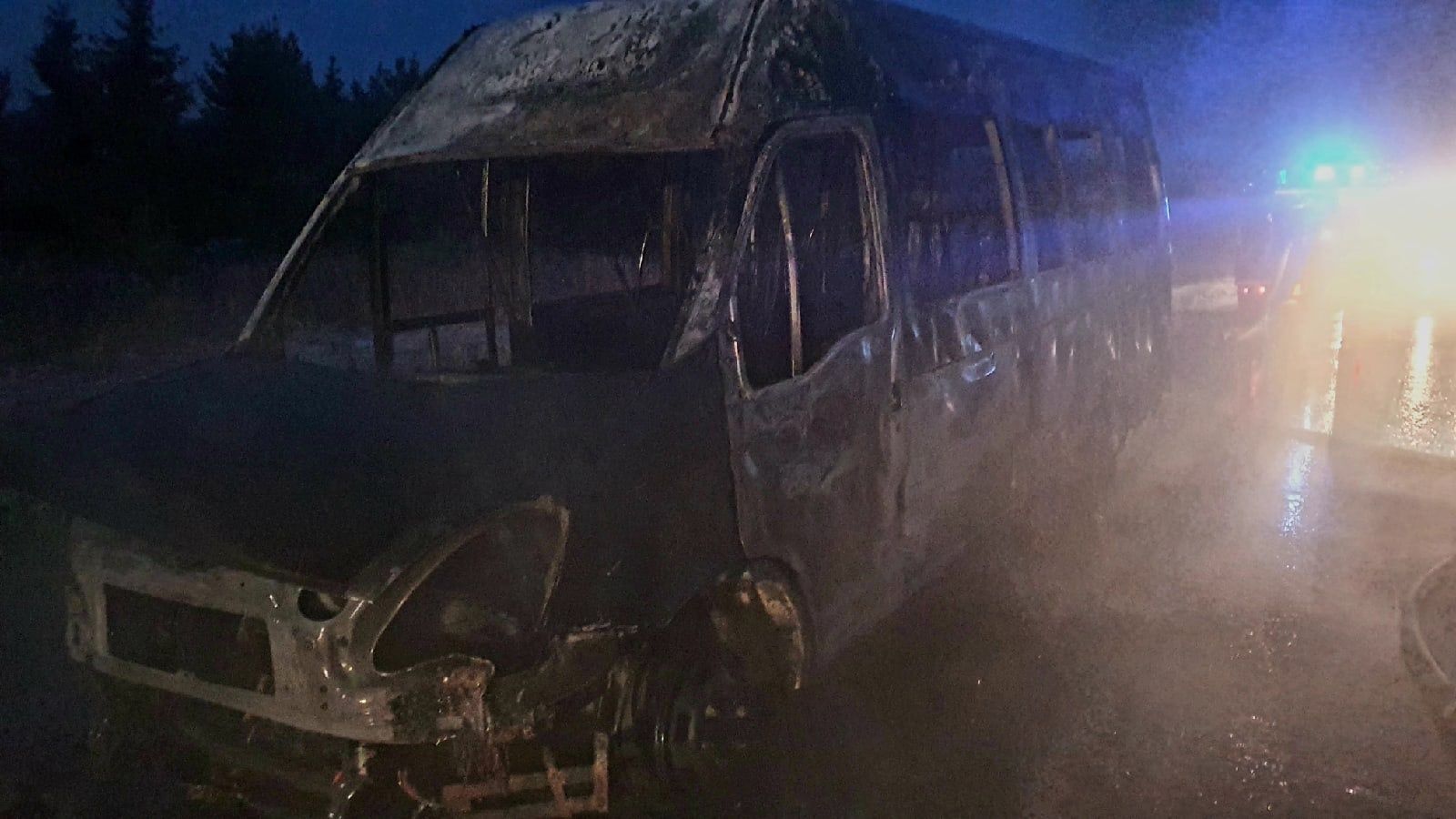 Недалеко от Агрыза сгорел пассажирский автобус (ФОТО)