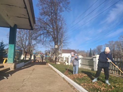 Сотрудники Бимского сельского Дома культуры провели осенний субботник